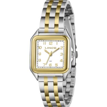 Imagem de Relógio Lince Feminino Dourado Prata Lqtm046l30 B2kx