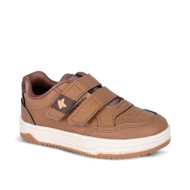 Imagem de Tênis Infantil Menino Kidy Happy Caramelo Marrom Velcro Duplo e Confortável-Masculino