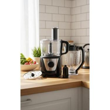 Imagem de Multiprocessador 4 em 1 Preto 1000W Potente  Cortes Preciso - Congratu