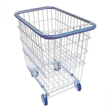Imagem de Carrinho para Condomínio G2 215L com Repartição Lateral e Rodas em PVC Prata Higipack