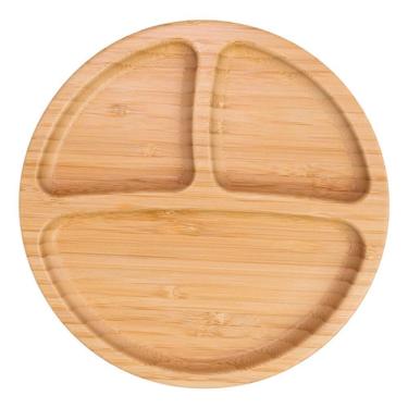 Imagem de Freso Baby Prato De Bambu Ecológico Com Divisória E Ventosa Para Introdução Alimentar B...
