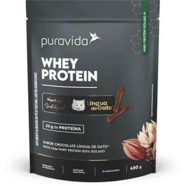 Imagem de Whey protein isolado, pura vida 450g , sabor língua de gato