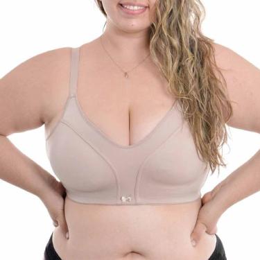 Imagem de Sutiã Sem Bojo Reforçado de Compressão Vi Lingerie, 48, Chocolate