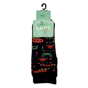 Imagem de Meia lupo com cano médio ref:2941 menino, Preto, Laranja, Verde, 24/9