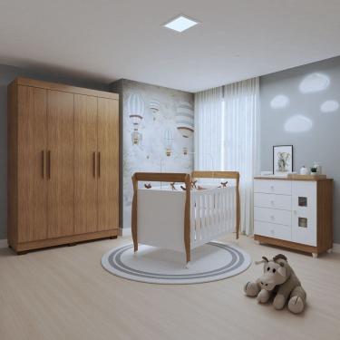 Imagem de Quarto de Bebe Completo Guarda-roupa, Berco e Comoda Lipe Tigus Baby