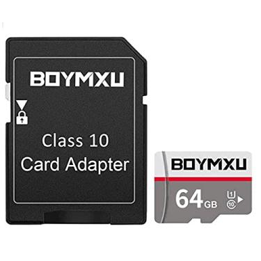 Imagem de BOYMXU Cartão de memória TF 64GB, UHS-I Classe 10 de alta velocidade com adaptador para telefone, câmera, computador