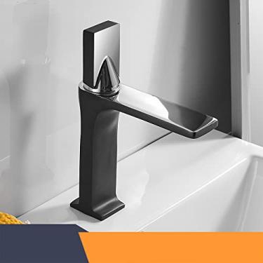 Imagem de Torneiras da bacia torneira do banheiro com alça única torneira misturador da bacia do banho torneira antiga latão pia água guindaste prata, 855002, preto cromado, china