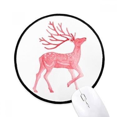 Imagem de IUCN Mouse Pad vermelho Sika Deer Animais ameaçados de extinção Tapete redondo de escritório para computador