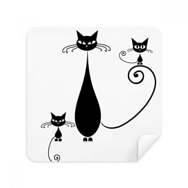Imagem de Óculos de limpeza de tela de tecido de camurça para contorno de animais de Halloween família gato preto pacote com 2