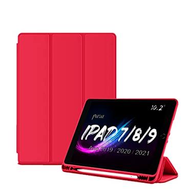 Imagem de Capa Smart Case comparimento Para iPad (9ª geração ano 2021) (8ª geração ano 2020) (7ª geração ano 2019) - Alamo (Vermelho)