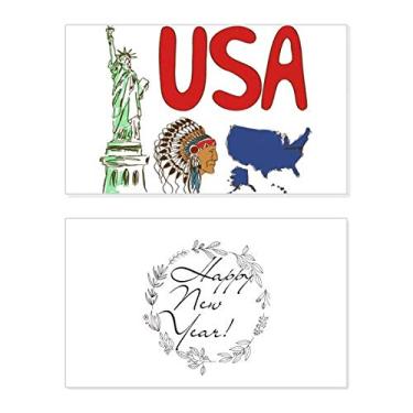 Imagem de American National Symbol Landmark Pattern New Year Festival Greeting Card Bless Message Gift