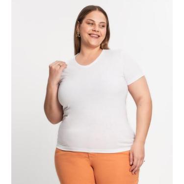 Imagem de Blusa Viscolight Básica Plus Size Feminina Kohmar Branco