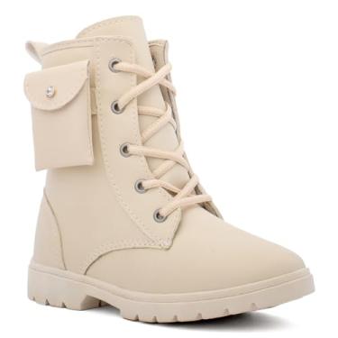 Imagem de Bota Infantil Feminina Cano Alto Coturno Com Bag (BEGE, BR, Criança de 4 a 8 anos, Numérico, 29)