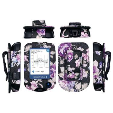 Imagem de Capa de couro ajustada projetada com protetor de tela (inclui mosquetão e cordão) para Freestyle Libre 3, Freestyle Libre 2 (BFL/2)
