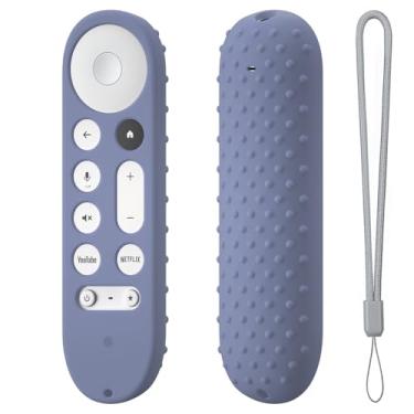 Imagem de Capa de silicone para Google TV Streamer 4K Google TV (4K) Voice Remote 2024 Capa de silicone antiderrapante (cinza lavanda)