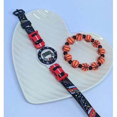 Imagem de Kit Relógio Infantil Digital Menino Disney Desenho Super Heróis Carro 