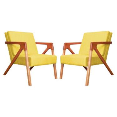 Imagem de Kit 02 Poltronas Decorativas Monalisa para Recepção Suede Cores - DS E