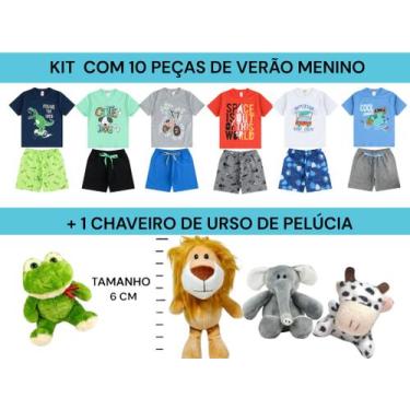 Imagem de Kit 5 Conjuntos Infantil Juvenil Menino + Urso Pelúcia 1 a 16 - Confec