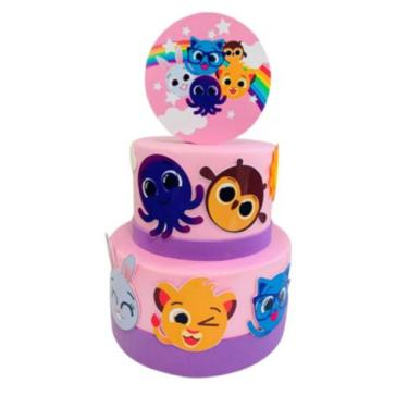 Imagem de Bolo fake bolofofos rosa - Catavento Festa dos Sonhos