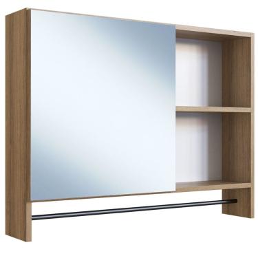 Imagem de Armario Para Banheiro 01 Porta Com Espelho 80cm Mell PRODDY