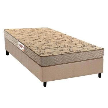 Imagem de Conjunto Box Solteiro Colchão Espuma Paropas Compact Ag 65 D28 Royalle Clean + Base Crc Suede Clean (88x188)