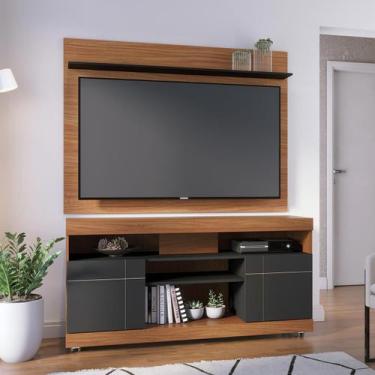 Imagem de Rack com Painel para TV até 55 Pol 136x168cm Noce Preto - Colibri