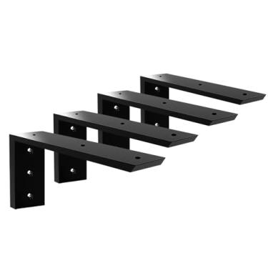 Imagem de Laxama Suporte De Bancada 12" 4 Unidades Suporte De Bancada Para Granito 3/8" De Espessura 12"X6"X2,5" Suportes Em L Para Serviços Pesados Suportes De Prateleira Mísulas De Metal Para Bancadas De Quar