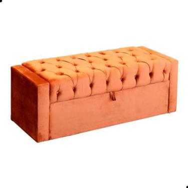 Imagem de Calçadeira de Sapatos Baú Estofada 160 cm Queen Veludo Emma - Fina Mob