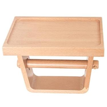 Imagem de Acessórios de cozinha dispensador de papel higiênico suporte de papel higiênico tubo de papel doméstico de madeira simples suporte de rolo de cozinha suporte de toalha de papel (cor: A) (A)