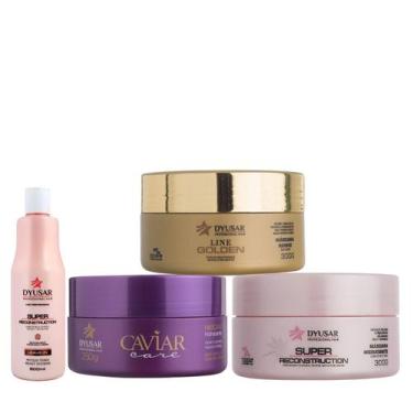 Imagem de Máscaras Caviar, Super, Ouro 300G + Leave-In 500Ml Dyusar - Dyusar Cos