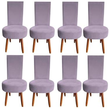 Imagem de Kit 08 Cadeiras De Jantar Lisboa Sued Rosa Bebe D`classe Decor