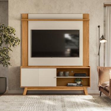 Imagem de Rack para TV de até 65 com Painel Extensível para TV até 55 Marrom/Off White