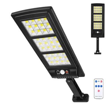 Imagem de Luminária Solar LED 300W com 180 LEDs COB, Refletor Externo com Sensor de Movimento, Controle Remoto e 3 Modos de Iluminação, à Prova d'Água, Ideal para Poste, Garagem e Jardim