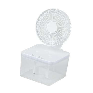 Imagem de IEUDNS Ventilador de mesa com umidificador recarregável prático com luz ambiente colorida para cozinha dormitório viagens de verão, 1200mah