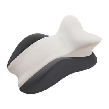 Imagem de Ioensy Almofada de cabeceira em cunha de algodão com memória, almofada triangular antiderrapante multiuso, design ergonômico para dormir de costas no, Cinza