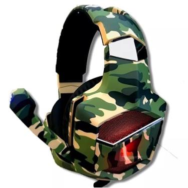 Imagem de Fone de Ouvido Gamer X Soldado, 40mm, LED RGB, Camuflado, Microfone Anti-ruído, Som Surround 7.1, Compatível com P3/P2