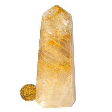 Imagem de Ponta Hematoide Amarelo Natural 10 a 11cm Média 240g Tipo B - Cristais