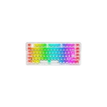Imagem de Teclado Sem Fio Mecânico Gamer Redragon ELF Pro, RGB, USB e Bluetooth, ABNT2, Cristalino Transparente - K649CT-RGB-PRO PT