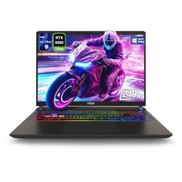 Imagem de MSI Notebook para jogos Vector 16 HX AI 400, Intel Ultra 9-275HX, 64 GB DDR5 RAM, SSD PCIe de 1 TB, WQXGA de 16 polegadas (2560 x 1600) tela 240Hz, Nvidia G-Force RTX 5080, teclado retroiluminado RGB
