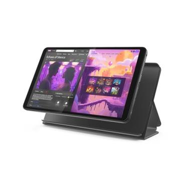 Imagem de Lenovo Tab One - 2025 - Tablet - 2 alto-falantes com Dolby Atmos - tela HD IPS de 22.1 cm - 4 GB de memória - 64 GB de armazenamento - MediaTek Helio G85 - capa fólio incluída - Luna Grey