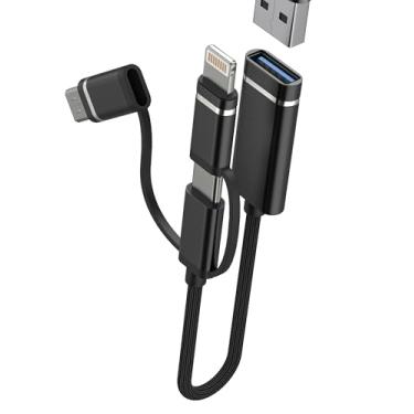 Imagem de Adaptador USB C Lightning USB macho para OTG 3.0 fêmea (3 em 1) para cabo Apple para iPhone 16 15 14 Pro max Flash Drive tipo C MacBook para iPad, conector laptop, transferência de dados de computador
