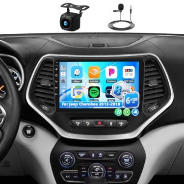 Imagem de [6+128G] Rádio estéreo de carro Android 15 de 8 núcleos para Jeep Cherokee 2013-2018 com carro sem fio e Android Auto, rádio de carro de 10,1 polegadas com link espelhado Bluetooth FM/RDS WiFi GPS SWC