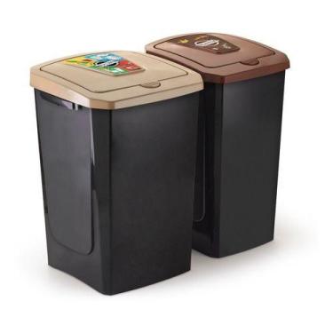 Imagem de Kit Lixeiras Para Coleta Seletiva 30 E 40 Litros - Arthi