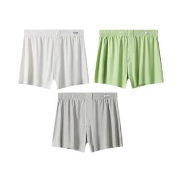 Imagem de Cuecas Boxer Masculinas De Tamanho Grande, Respiráveis, De Seda Gelada