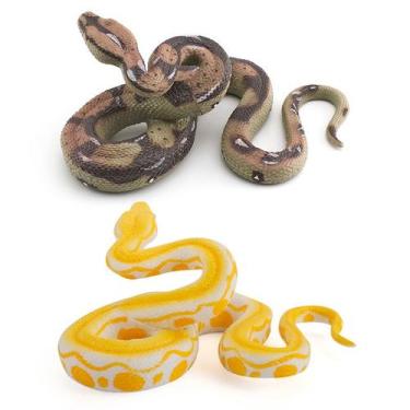 Imagem de Bonecos de brinquedo, 2 peças realistas de cobra, PVC, Python para cri