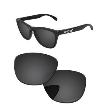 Imagem de PapaViva Lentes de substituição para óculos de sol Oakley Frogskin XS OJ9006 53 mm preto liso polarizado