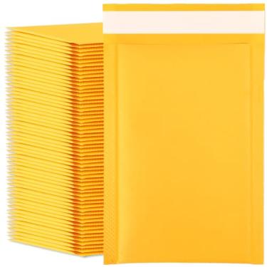 Imagem de Xvvirnt Kraft Bubble Mailer 10 x 20 cm, pacote com 100 envelopes com bolha, pequenos sacos autovedantes, envelopes amarelos acolchoados para envio, correspondência, embalagem, pequenas empresas