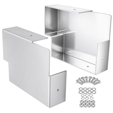 Imagem de Shimeyao Conjunto de 2 peças de suporte de rack de madeira e Dunnage de alumínio leve de 50 x 38 cm, serve para a maioria dos trailers, compatível com pescoço de ganso/plataforma/deck resistente