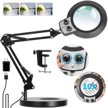 Imagem de Lupa KIRKAS 10X com luz e suporte