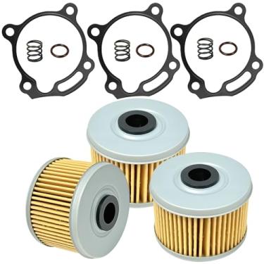 Imagem de BIGLKNM Pacote com 3 filtros de óleo, junta e molas compatíveis com CBR250R CRF250L CRF250RL CRF250RLA CRF300L CBR300R CB300F CMX300 CBF300N CBF300NA #15410-KYJ-902